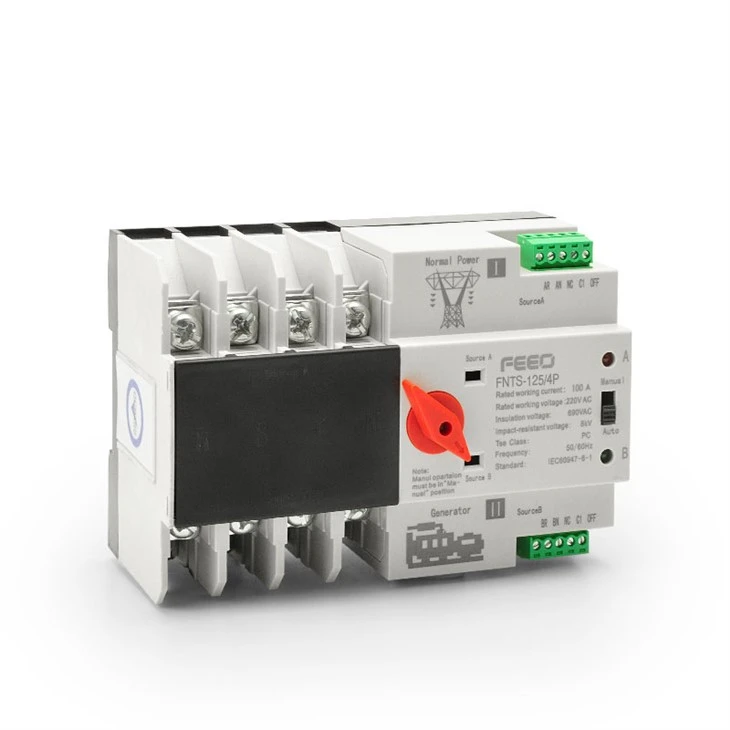 AC ATS Double Power Source Automatic Switch 4P Red